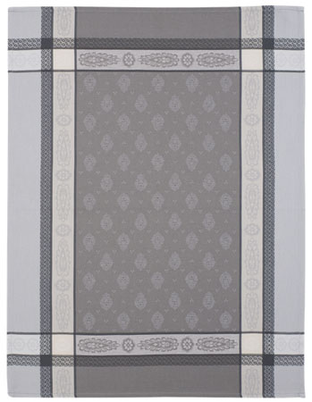Set of 3 French Jacquard dish cloths (Vaucluse. grey - Click Image to Close
